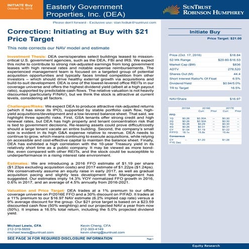 DEA Initiation Report