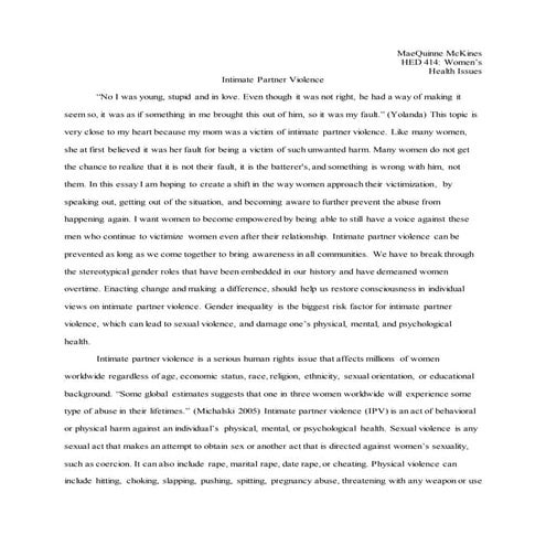 Domestic Violence Essay
