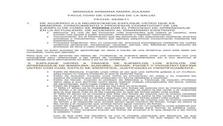 De acuerdo a la neurociencia explique usted que es memoria