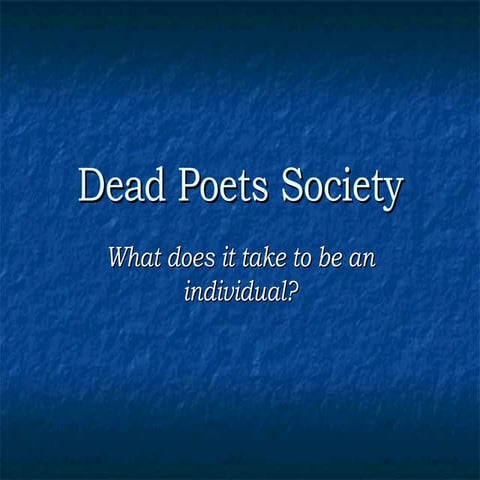 Dead Poets Society vocabulary