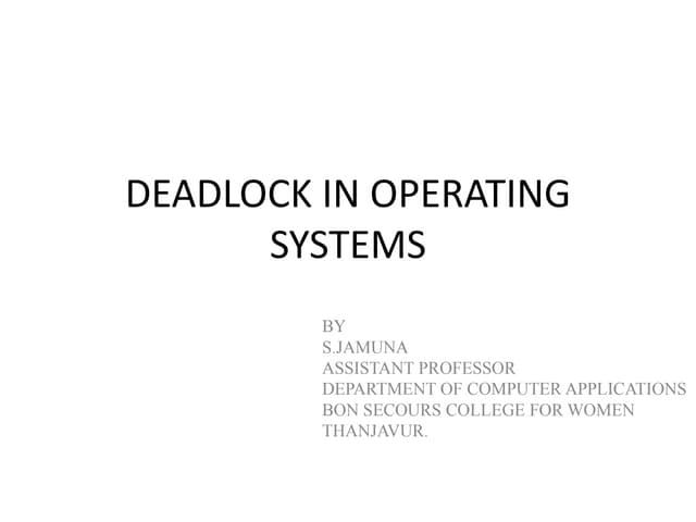 Deadlock in operating systems
