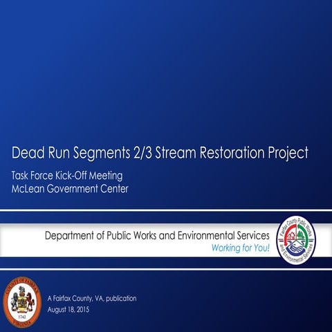 Dead Run Stream Restoration Stream Team Kick Off August 18, 2015