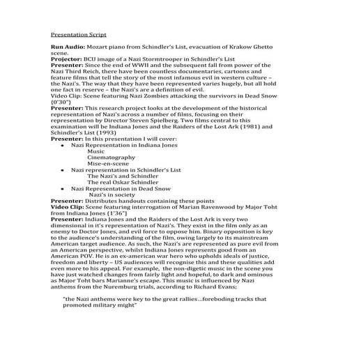 Changing Representations of Nazis in Film