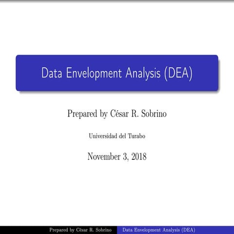 Data Envelopment Analysis