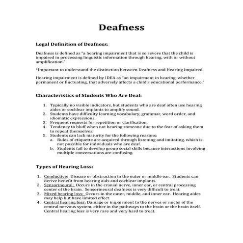 Deafness group presentation