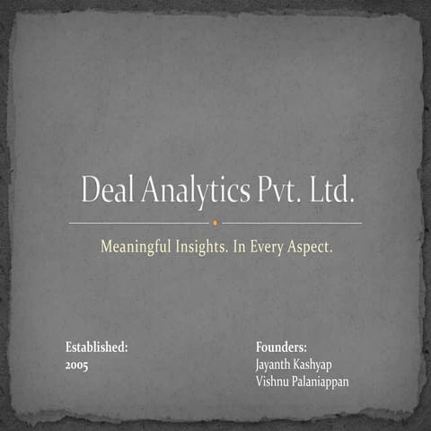 Mock Startup - Deal Analytics Pvt. Ltd.