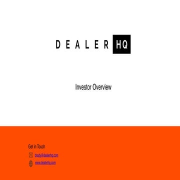 DealerHQ Investor Overview