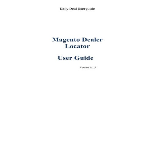Dealer Locator Userguide