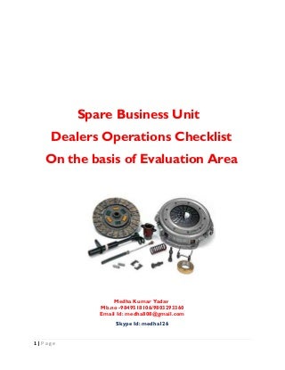 Dealers operational checklist