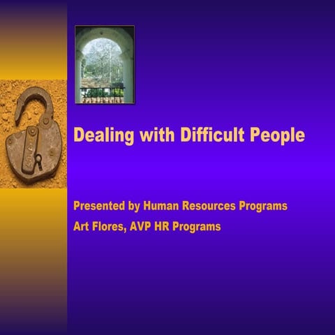 Training Program - Dealing With Difficult People