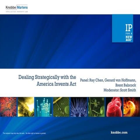 Dealing Strategically with the America Invents Act