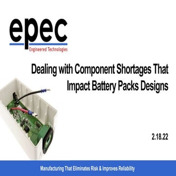 Dealing with Component Shortages That Impact Battery Packs Design