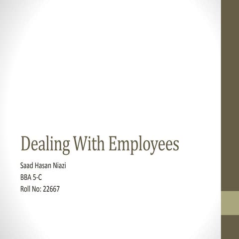 Dealing with employees