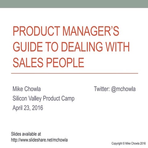 Product Manager's Guide to Dealing With Sales People