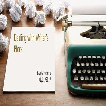Dealing with writer's block