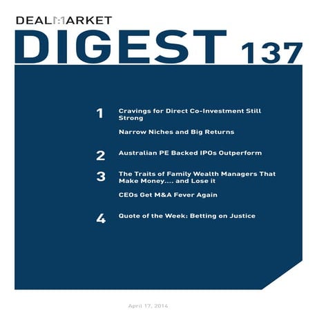 DealMarket Digest Issue137 - 17 April 2014