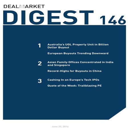 DealMarket DIGEST Issue 146 // 20 June 2014
