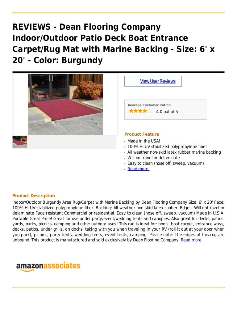 Dean Flooring Company Indoor Outdoor Patio Deck Boat Entrance Carpet