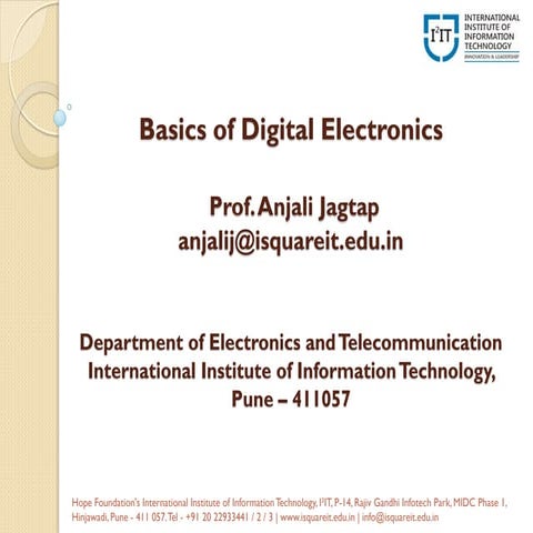 Basics of Digital Electronics