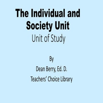 Dean r berry individual versus society unit