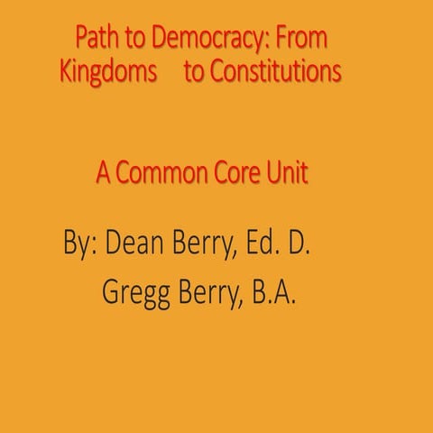 Dean r berry path to democracy revised 6 7-18