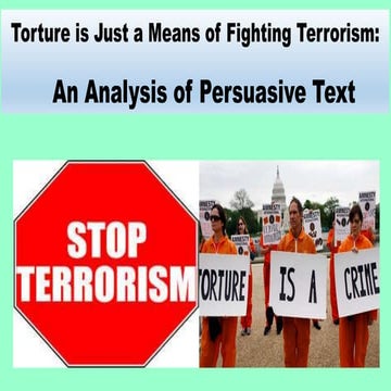 Dean r berry persuasive argument torture is just a means of fighting terrorism