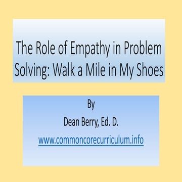 Dean r berry the role of empathy in problem solving | PPTX