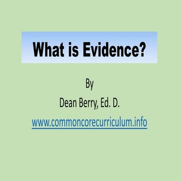 Dean r berry what is evidence 3 12