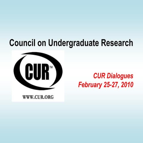 2010 Dean's Conference CUR Dialogue Highlights