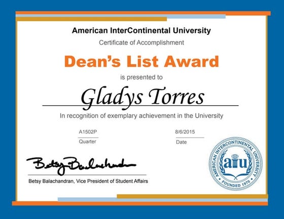 Dean's List Certificate | PPT