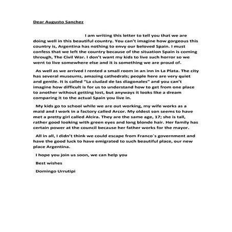 Dear augusto sanchez