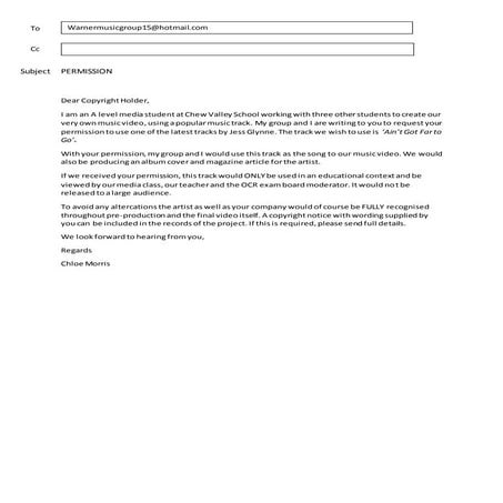 Copyright Permission Letter | DOC