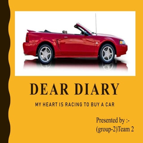 Dear Diary case ppt  My heart is racing to buy a car