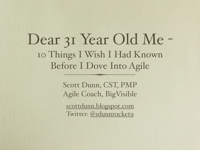 Dear 31 Year Old Me - What I Wish I...