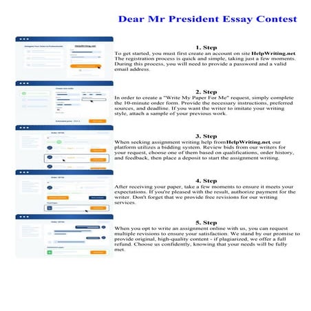 Dear Mr President Essay Contest. Online assignment writing service.