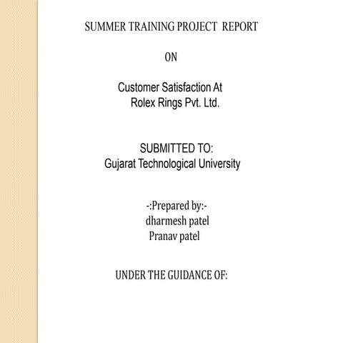 ppt on rolex ring pvt.ltd