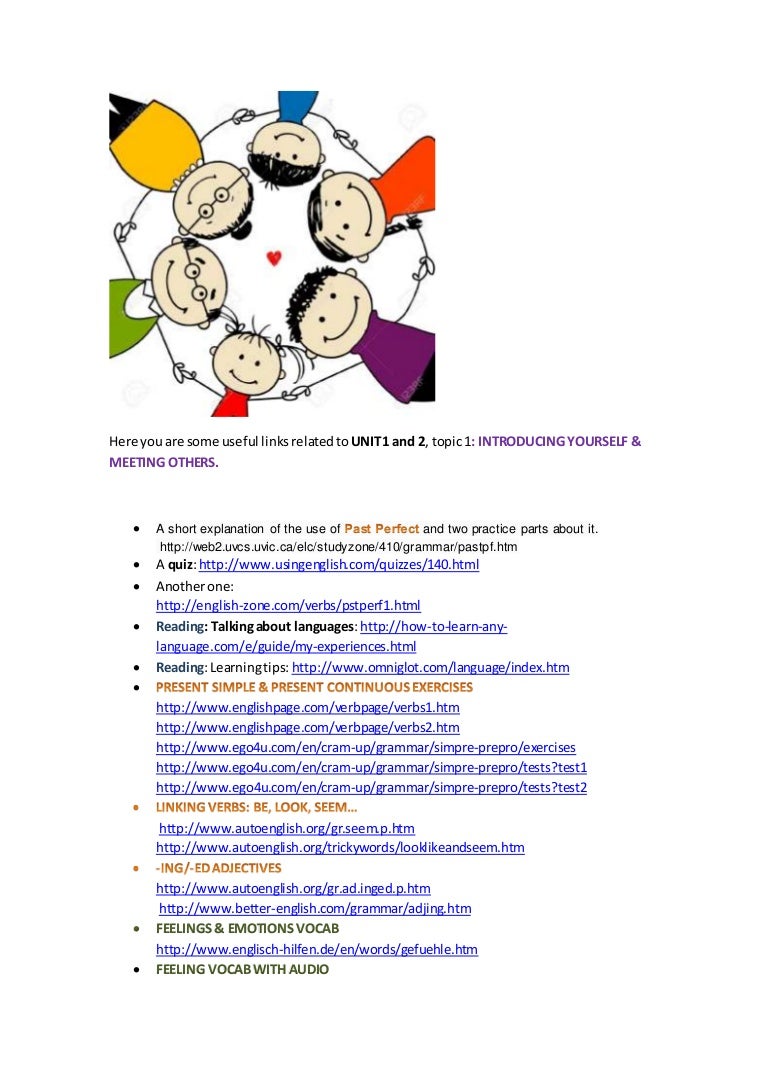 EXTRA MATERIALS UNITS 1 AND 2