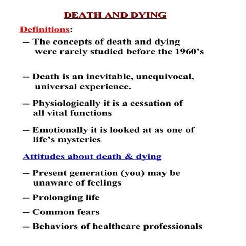 Death And Dying