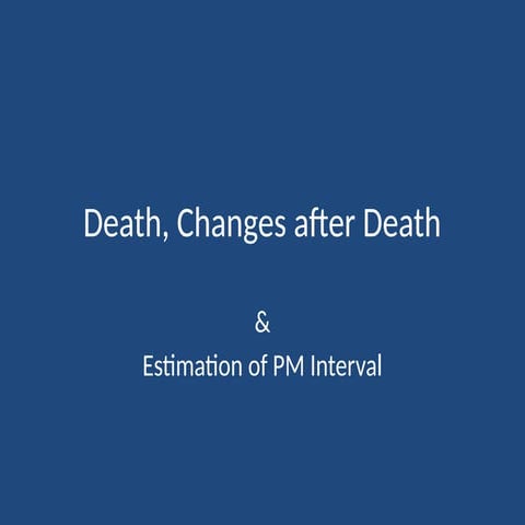 Death & Changes after Death, Post-mortem Interval.pptx