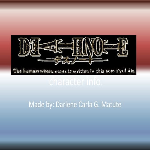 Deathnote Characters | PPTX