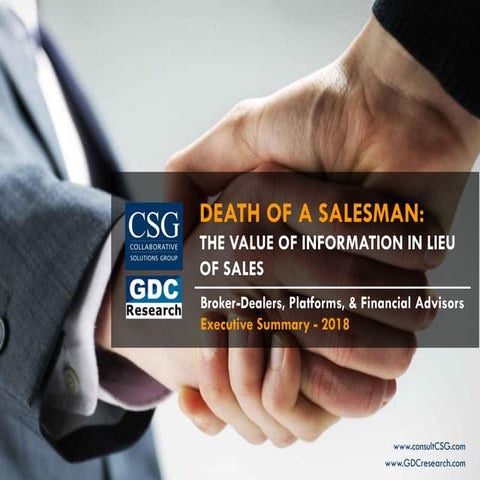 Death of a Salesman: Broker Dealer/Platform/Advisor Trends - Executive Summar...