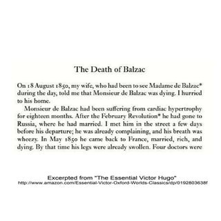 Death of Balzac - Victor Hugo