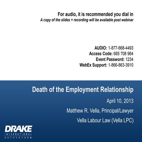 Death of the Employment Relationship 