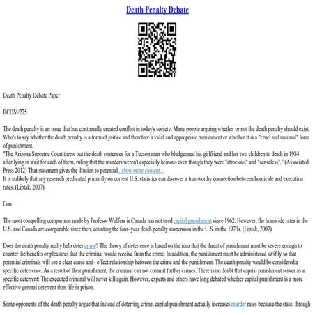 Death Penalty Debate