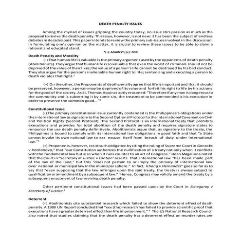 Death penalty issues summary r | PDF
