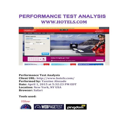 Performance Test Analysis- Hotels