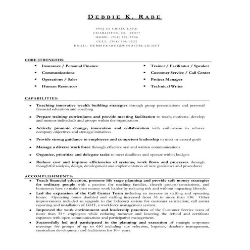 Debbie Rabe Resume   10.20.10