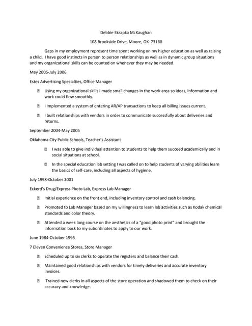 Debbie resume