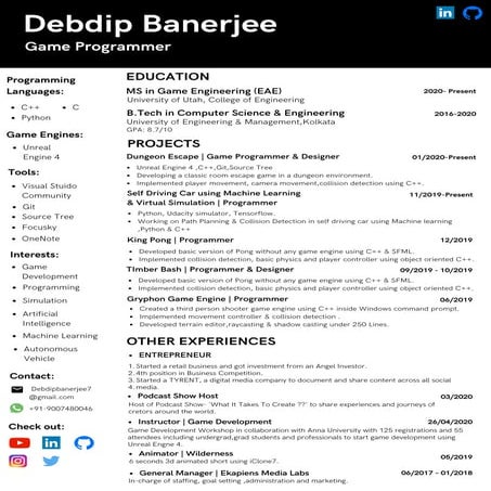 Debdip's resume 0.2 | PDF