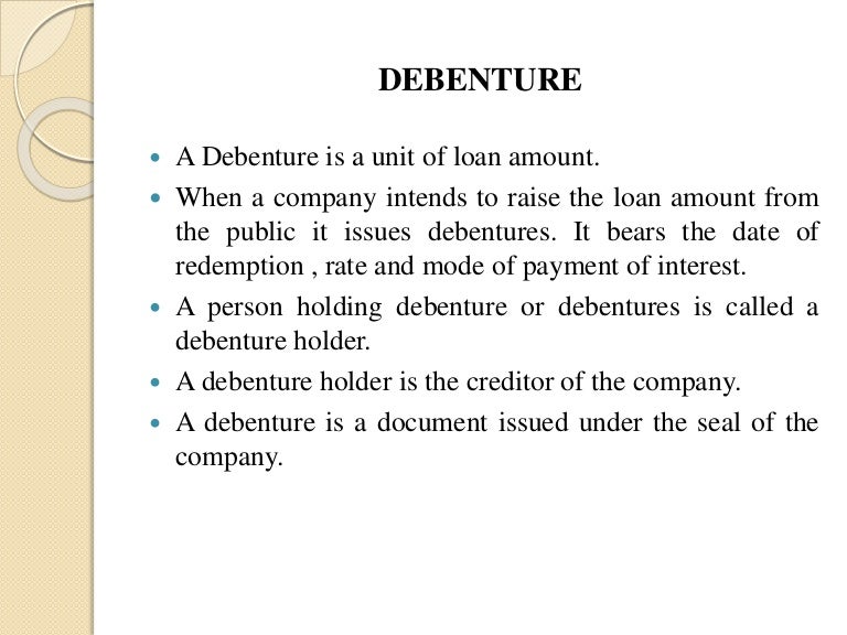 Debenture Debenture